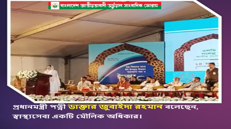 চিকিৎসা সেবা নিশ্চিত করবে সরকার: জুবাইদা রহমান...